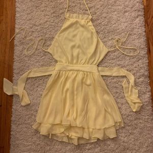 Yellow High neck dress
